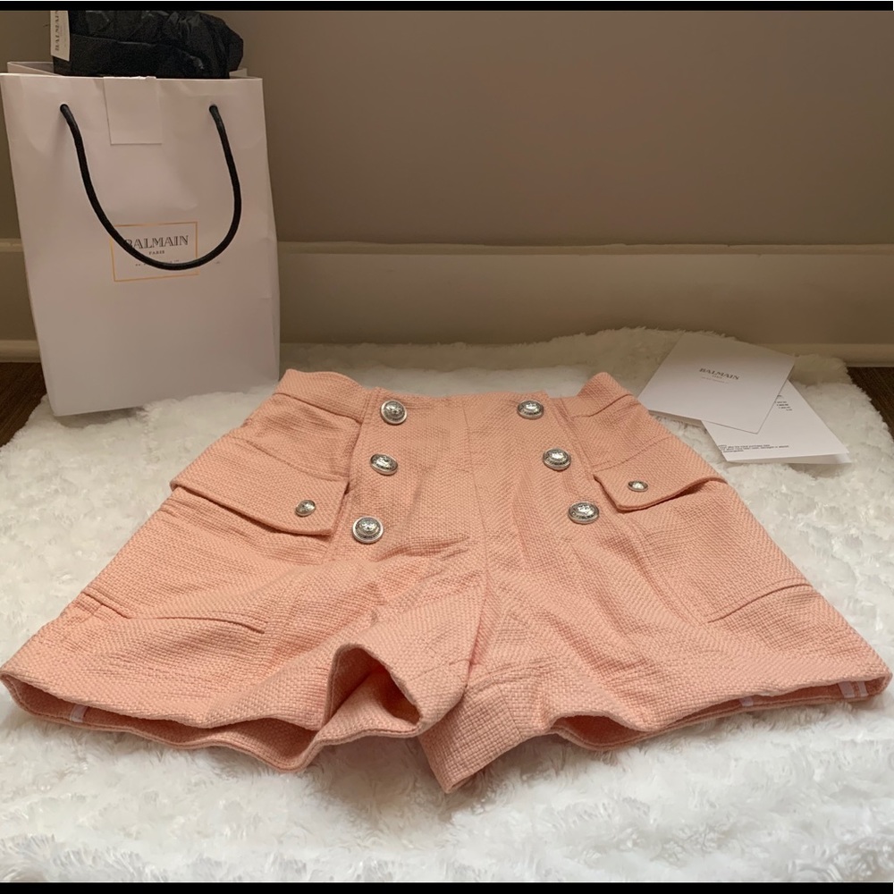 Balmain High Rise Shorts. Size 36 European